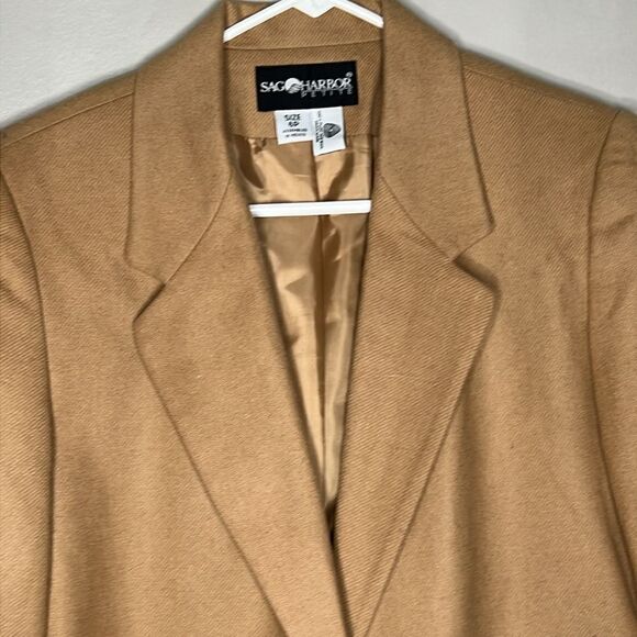 Sag Harbor Petite Tan 100% Wool Jacket / Blazer 6P - Picture 3 of 11